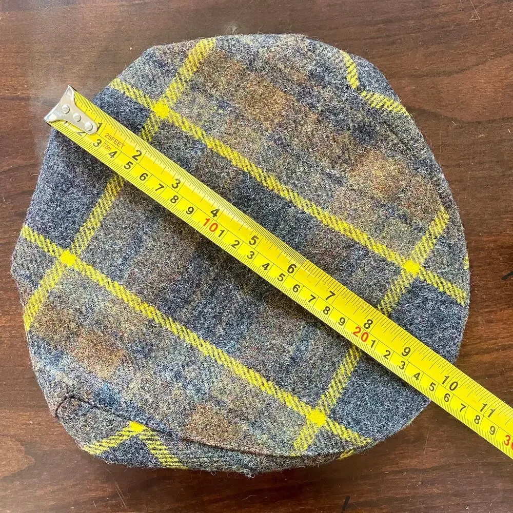 Classic Highland Harris Tweed Flat Cap Boys Hat Small Med Made in Scotland